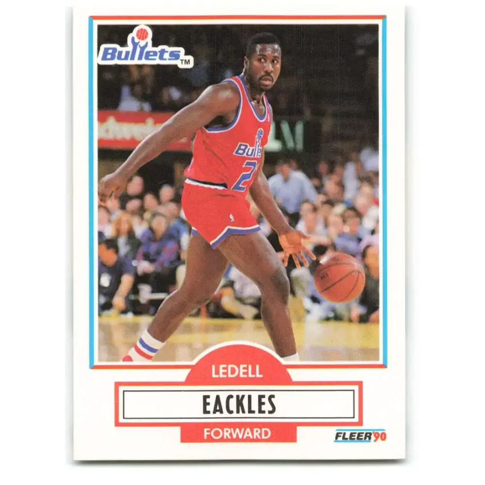 1990-91 Fleer #191 Ledell Eackles EX Excellent Washington Bullets Basketball Card - Basketball Card Single