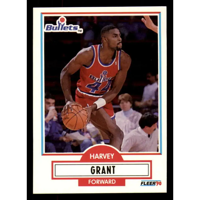 1990-91 Fleer #192 Harvey Grant EX Excellent Washington Bullets Basketball Card - Basketball Card Single