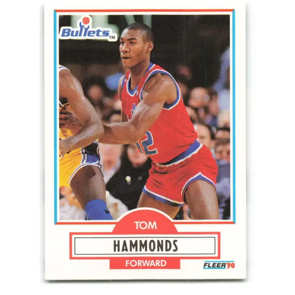 1990-91 Fleer #193 Tom Hammonds EX Excellent RC Rookie Washington Bullets Basketball Card - Basketball Card Single