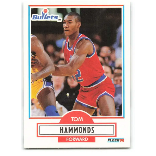 1990-91 Fleer #193 Tom Hammonds EX Excellent RC Rookie Washington Bullets Basketball Card - Basketball Card Single