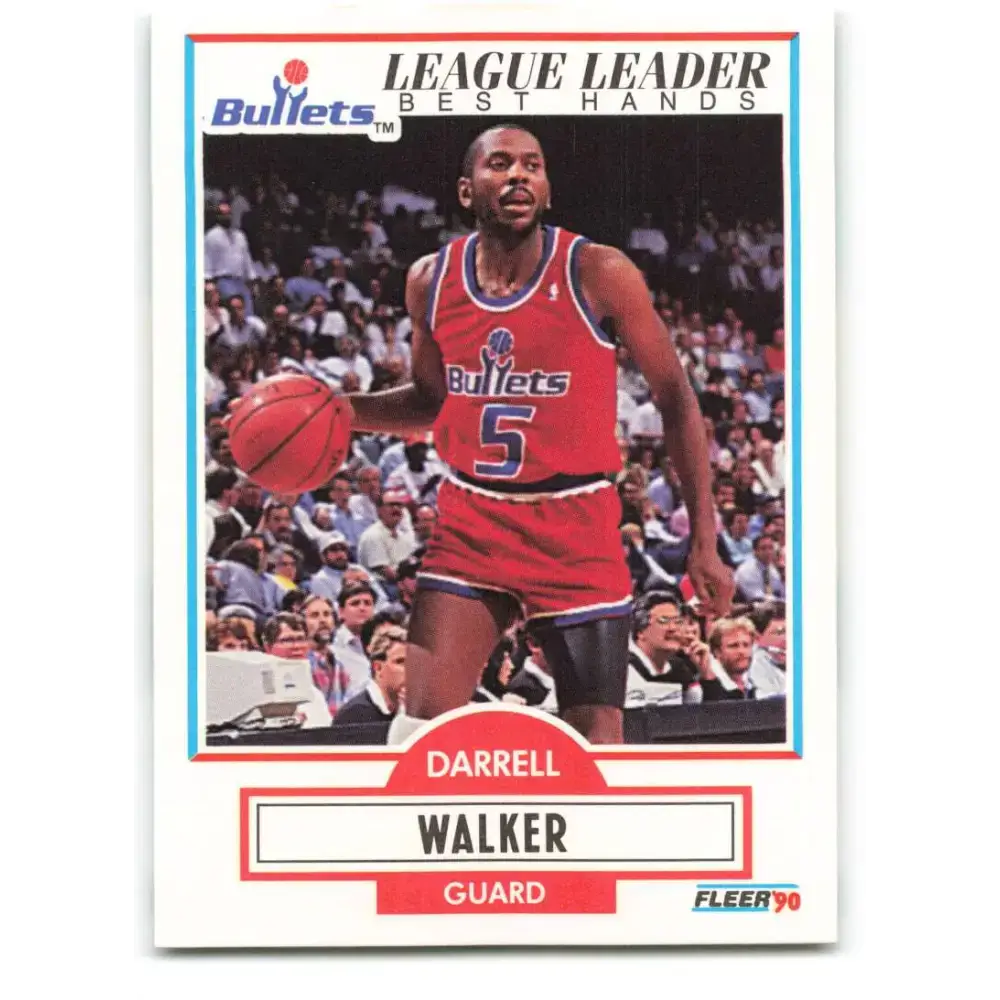 1990-91 Fleer #196 Darrell Walker EX Excellent Washington Bullets Basketball Card - Basketball Card Single