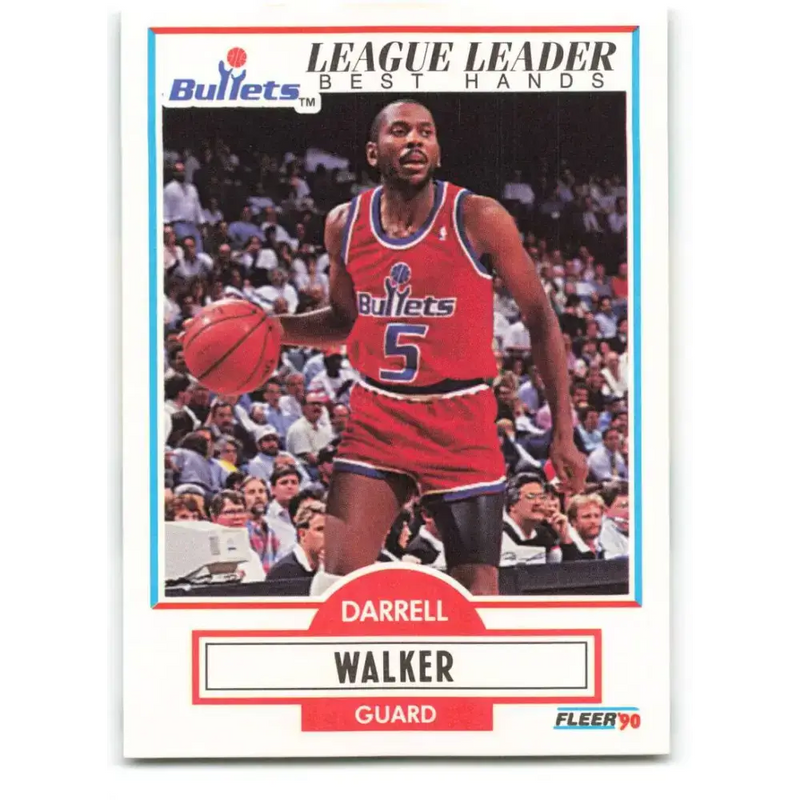 1990-91 Fleer #196 Darrell Walker EX Excellent Washington Bullets Basketball Card - Basketball Card Single
