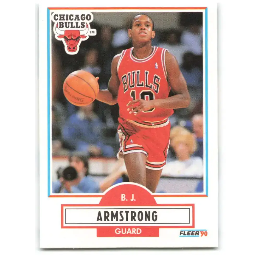 1990-91 Fleer #22 B.J. Armstrong EX Excellent RC Rookie Chicago Bulls Basketball Card - Basketball Card Single