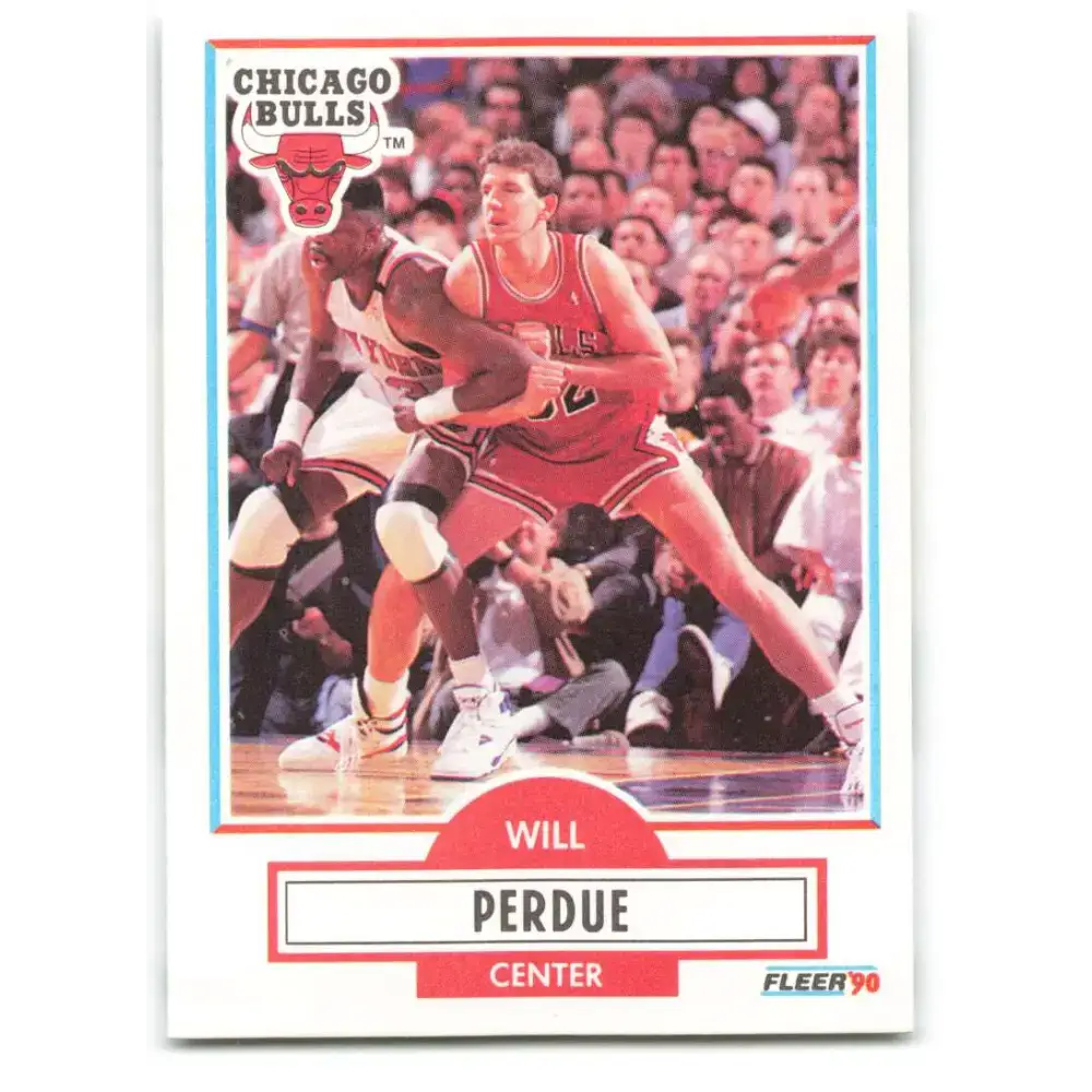 1990-91 Fleer #29 Will Perdue EX Excellent Chicago Bulls Basketball Card - Basketball Card Single