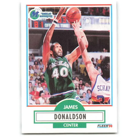 1990-91 Fleer #41 James Donaldson EX Excellent Dallas Mavericks Basketball Card
