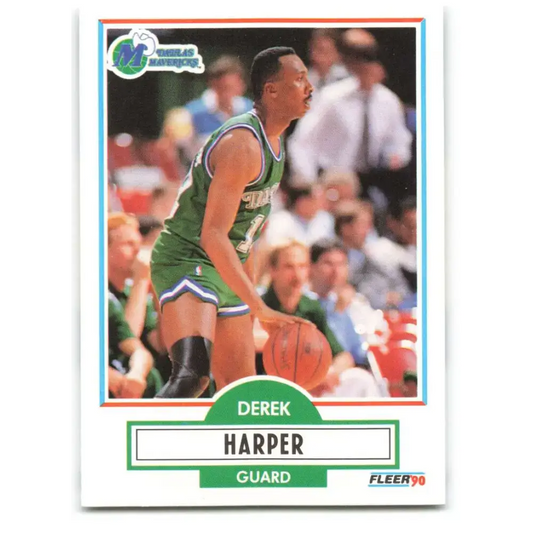 1990-91 Fleer #42 Derek Harper EX Excellent Dallas Mavericks Basketball Card