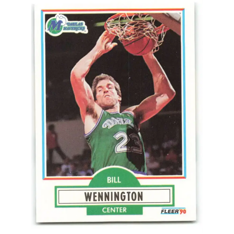 1990-91 Fleer #44 Bill Wennington EX Excellent Dallas Mavericks Basketball Card - Basketball Card Single