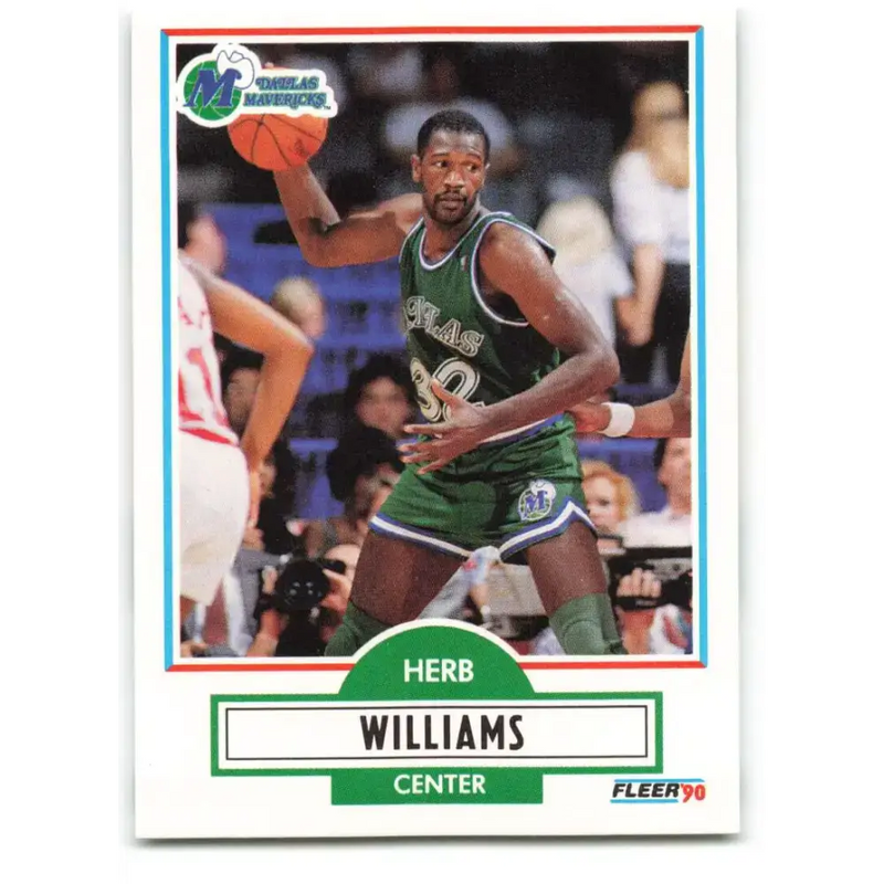 1990-91 Fleer #45 Herb Williams EX Excellent Dallas Mavericks Basketball Card - Basketball Card Single