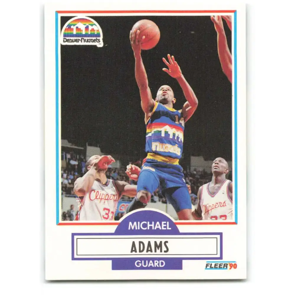1990-91 Fleer #46 Michael Adams EX Excellent Denver Nuggets Basketball Card - Basketball Card Single