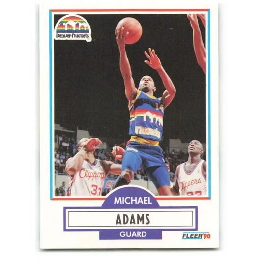 1990-91 Fleer #46 Michael Adams EX Excellent Denver Nuggets Basketball Card