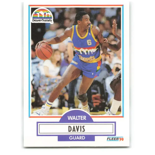 1990-91 Fleer #47 Walter Davis EX Excellent Denver Nuggets Basketball Card