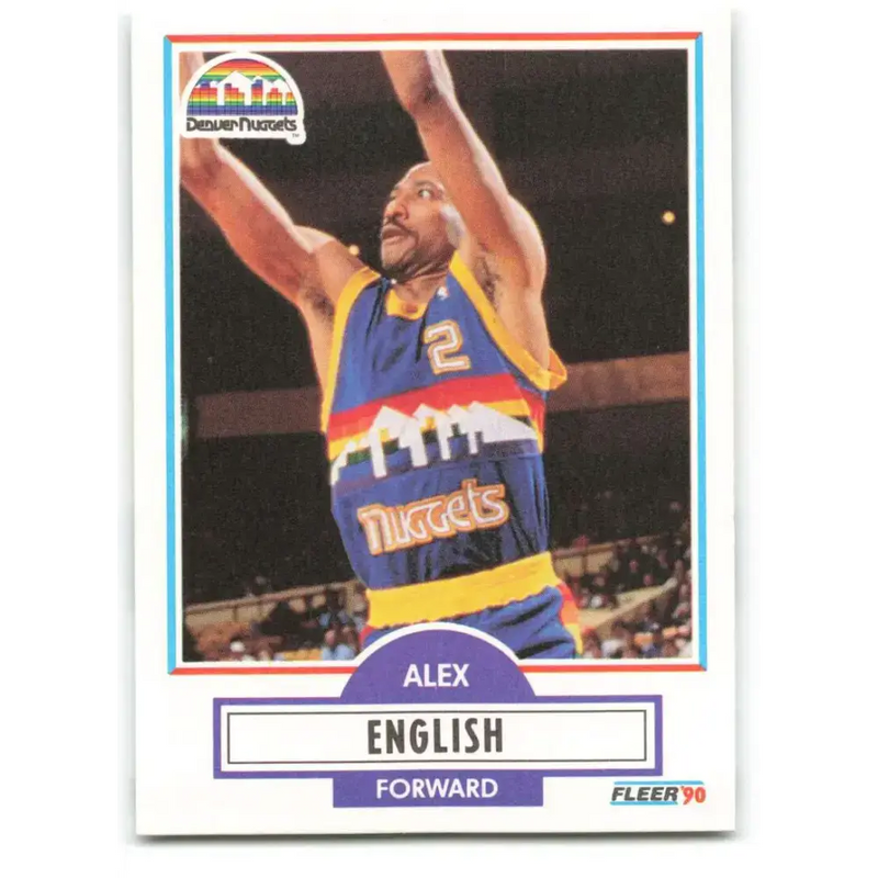 1990-91 Fleer #48 Alex English EX Excellent Denver Nuggets Basketball Card - Basketball Card Single