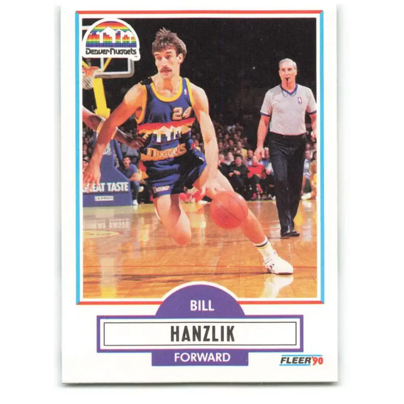 1990-91 Fleer #49 Bill Hanzlik EX Excellent Denver Nuggets Basketball Card - Basketball Card Single