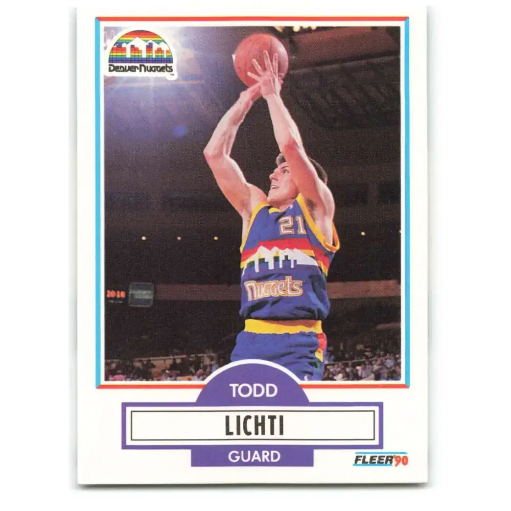 1990-91 Fleer #51 Todd Lichti EX Excellent RC Rookie Denver Nuggets Basketball Card - Basketball Card Single