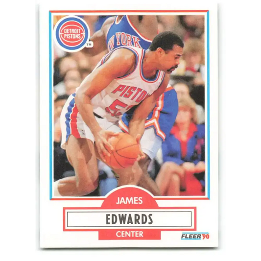 1990-91 Fleer #56 James Edwards EX Excellent Detroit Pistons Basketball Card