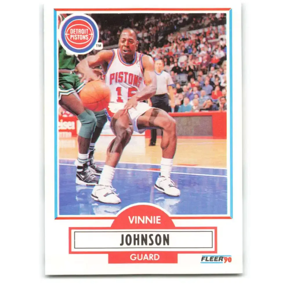 1990-91 Fleer #57 Vinnie Johnson EX Excellent Detroit Pistons Basketball Card - Basketball Card Single
