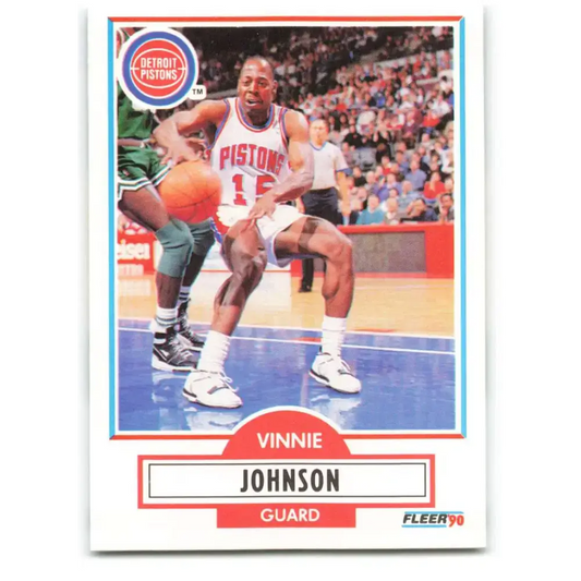 1990-91 Fleer #57 Vinnie Johnson EX Excellent Detroit Pistons Basketball Card