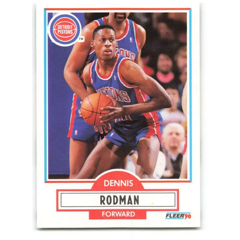 1990-91 Fleer #59 Dennis Rodman EX Excellent Detroit Pistons Basketball Card - Basketball Card Single