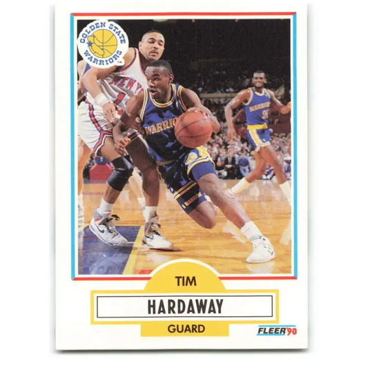 1990-91 Fleer #63 Tim Hardaway EX Excellent RC Rookie Golden State Warriors Basketball Card
