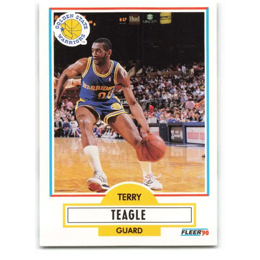 1990-91 Fleer #68 Terry Teagle EX Excellent Golden State Warriors Basketball Card