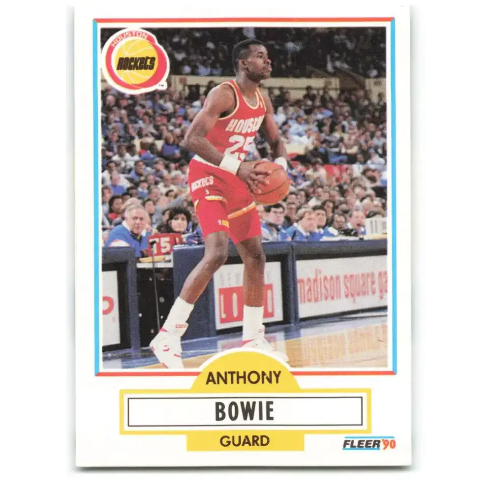 1990-91 Fleer #69 Anthony Bowie EX Excellent RC Rookie Houston Rockets Basketball Card - Basketball Card Single