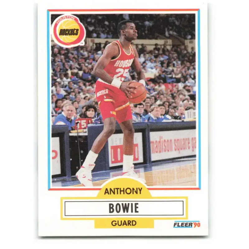 1990-91 Fleer #69 Anthony Bowie EX Excellent RC Rookie Houston Rockets Basketball Card - Basketball Card Single