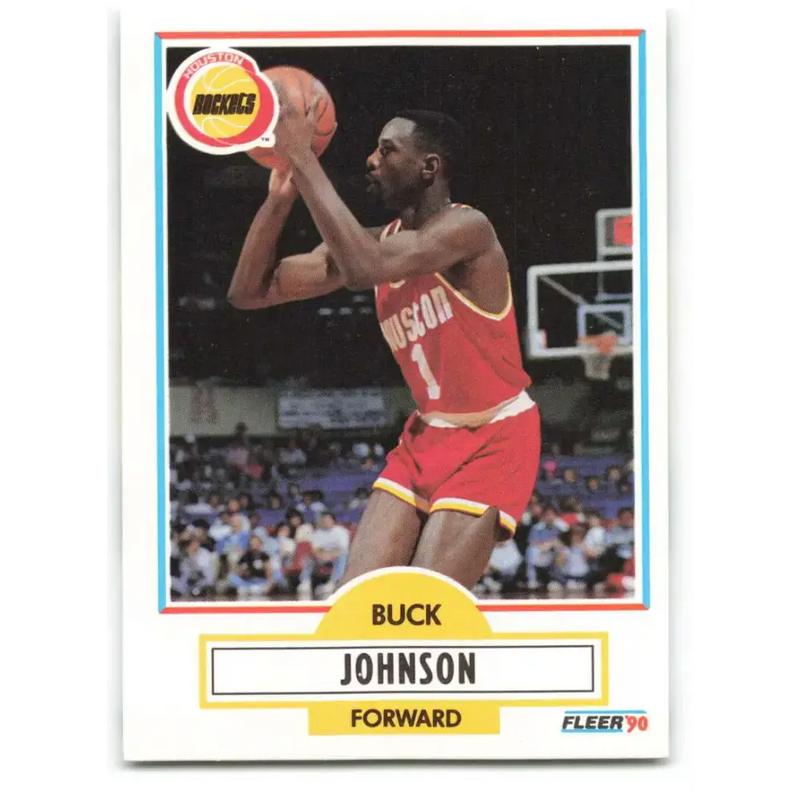 1990-91 Fleer #71 Buck Johnson EX Excellent Houston Rockets Basketball Card - Basketball Card Single