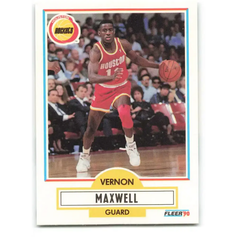 1990-91 Fleer #72 Vernon Maxwell EX Excellent Houston Rockets Basketball Card - Basketball Card Single