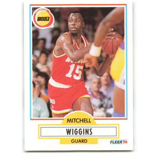 1990-91 Fleer #75 Mitchell Wiggins EX Excellent Houston Rockets Basketball Card