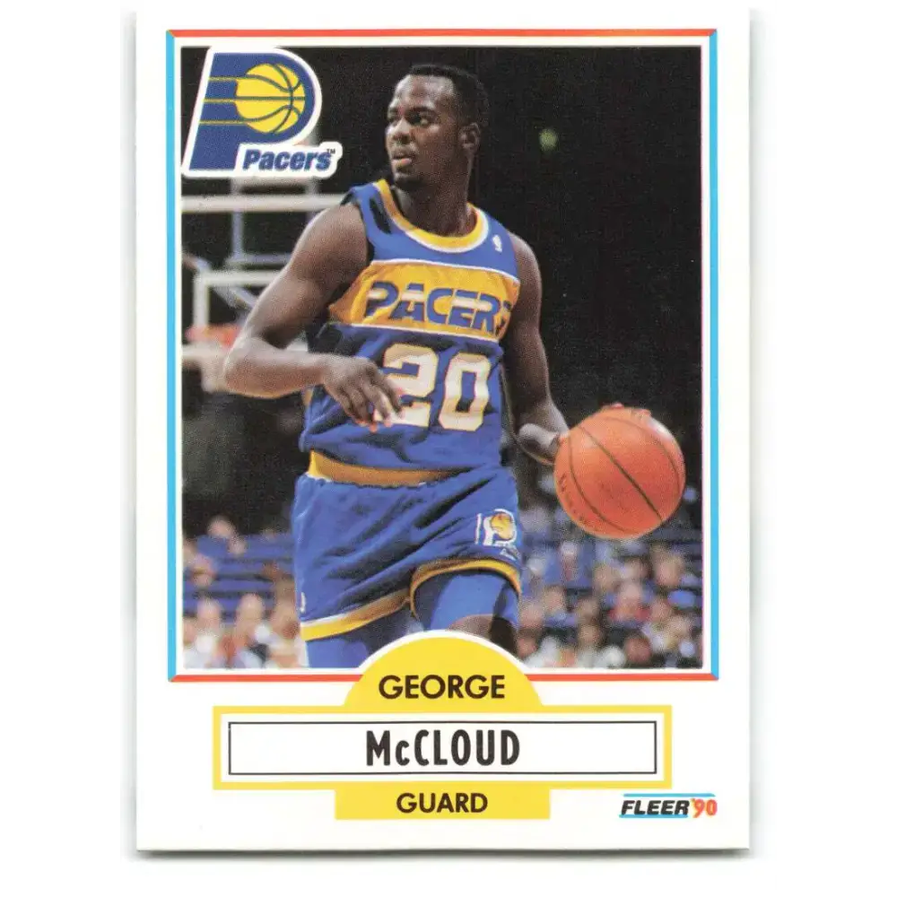 1990-91 Fleer #77 George McCloud EX Excellent RC Rookie Indiana Pacers Basketball Card - Basketball Card Single