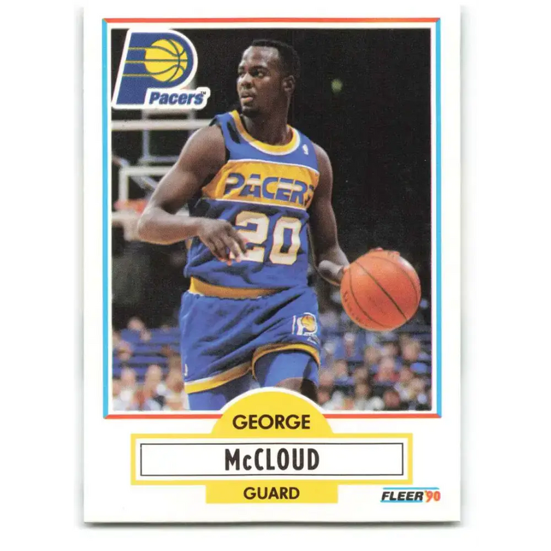 1990-91 Fleer #77 George McCloud EX Excellent RC Rookie Indiana Pacers Basketball Card - Basketball Card Single