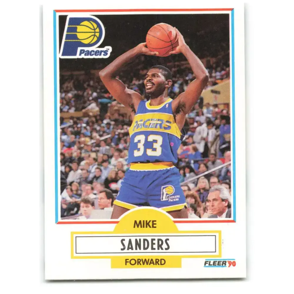 1990-91 Fleer #80 Mike Sanders EX Excellent Indiana Pacers Basketball Card - Basketball Card Single