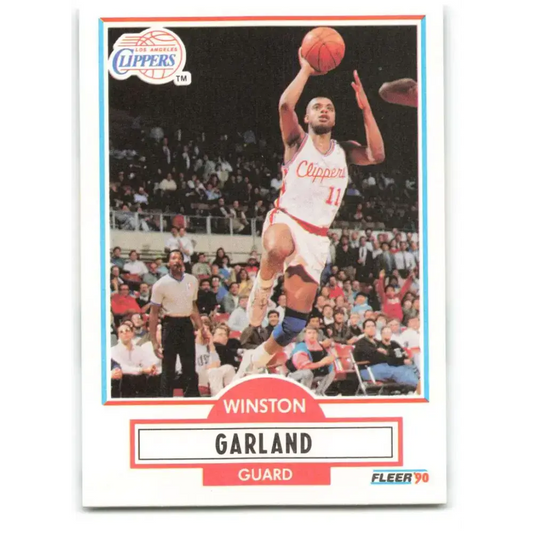 1990-91 Fleer #85 Winston Garland EX Excellent Los Angeles Clippers Basketball Card