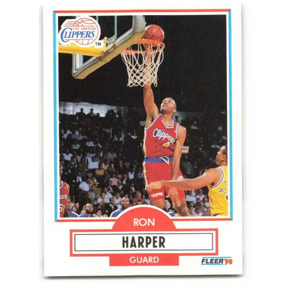 1990-91 Fleer #86 Ron Harper EX Excellent Los Angeles Clippers Basketball Card - Basketball Card Single