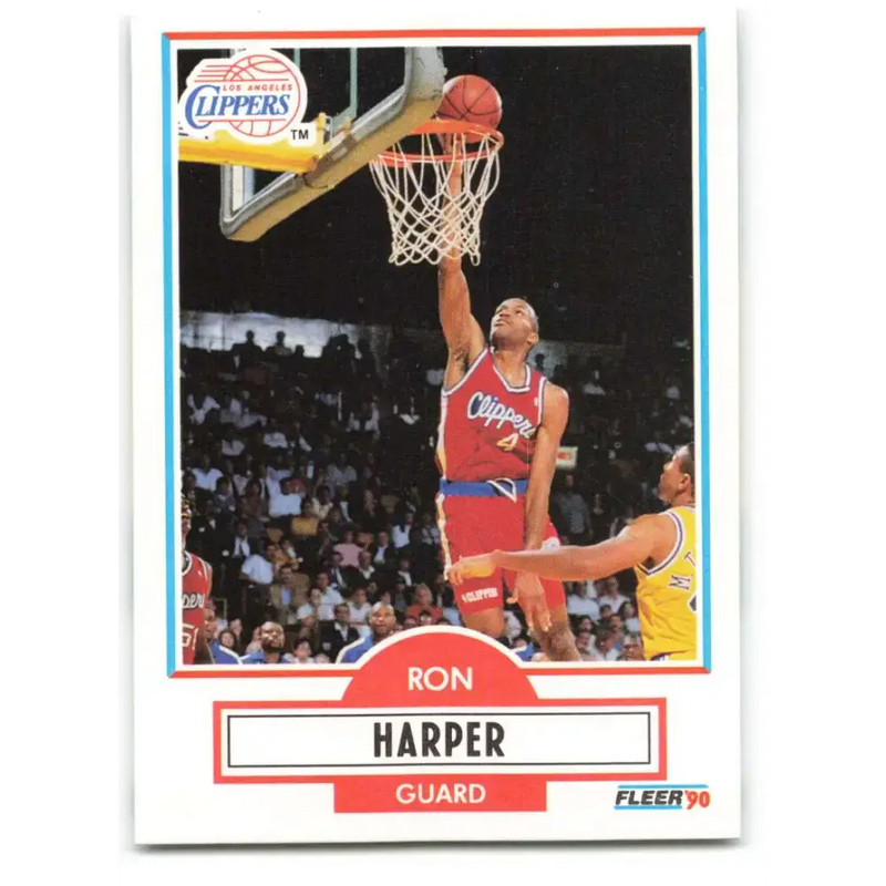 1990-91 Fleer #86 Ron Harper EX Excellent Los Angeles Clippers Basketball Card - Basketball Card Single
