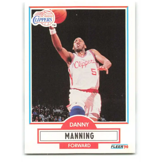 1990-91 Fleer #87 Danny Manning EX Excellent Los Angeles Clippers Basketball Card
