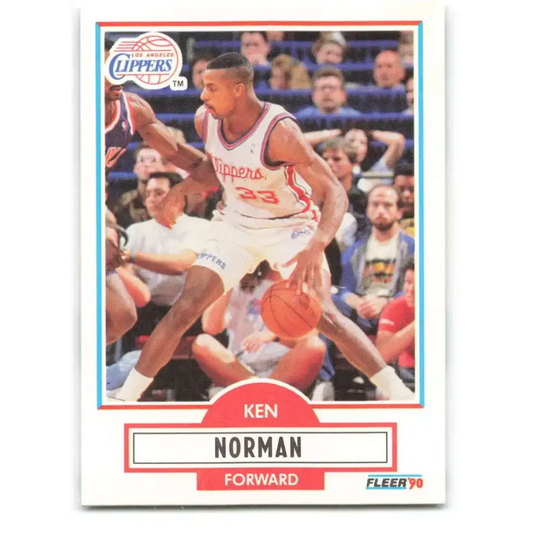 1990-91 Fleer #88 Ken Norman EX Excellent Los Angeles Clippers Basketball Card