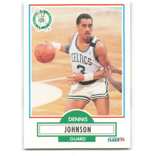1990-91 Fleer #9 Dennis Johnson EX Excellent Boston Celtics Basketball Card