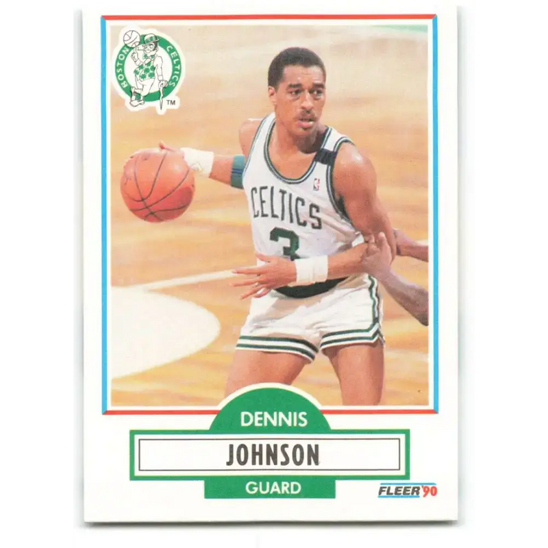 1990-91 Fleer #9 Dennis Johnson EX Excellent Boston Celtics Basketball Card - Basketball Card Single
