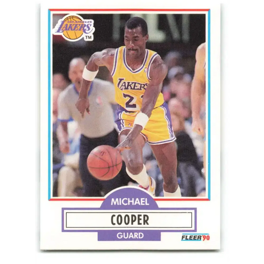 1990-91 Fleer #90 Michael Cooper EX Excellent Los Angeles Lakers Basketball Card