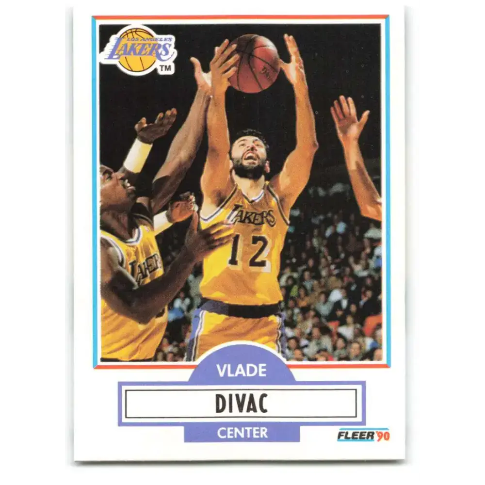 1990-91 Fleer #91 Vlade Divac EX Excellent RC Rookie Los Angeles Lakers Basketball Card - Basketball Card Single
