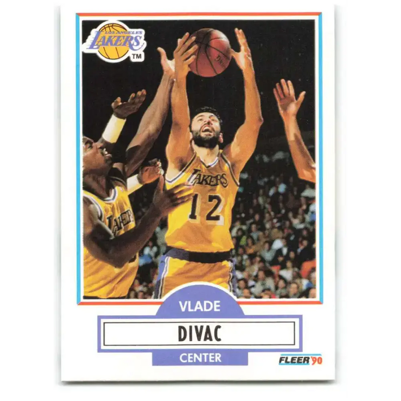 1990-91 Fleer #91 Vlade Divac EX Excellent RC Rookie Los Angeles Lakers Basketball Card - Basketball Card Single