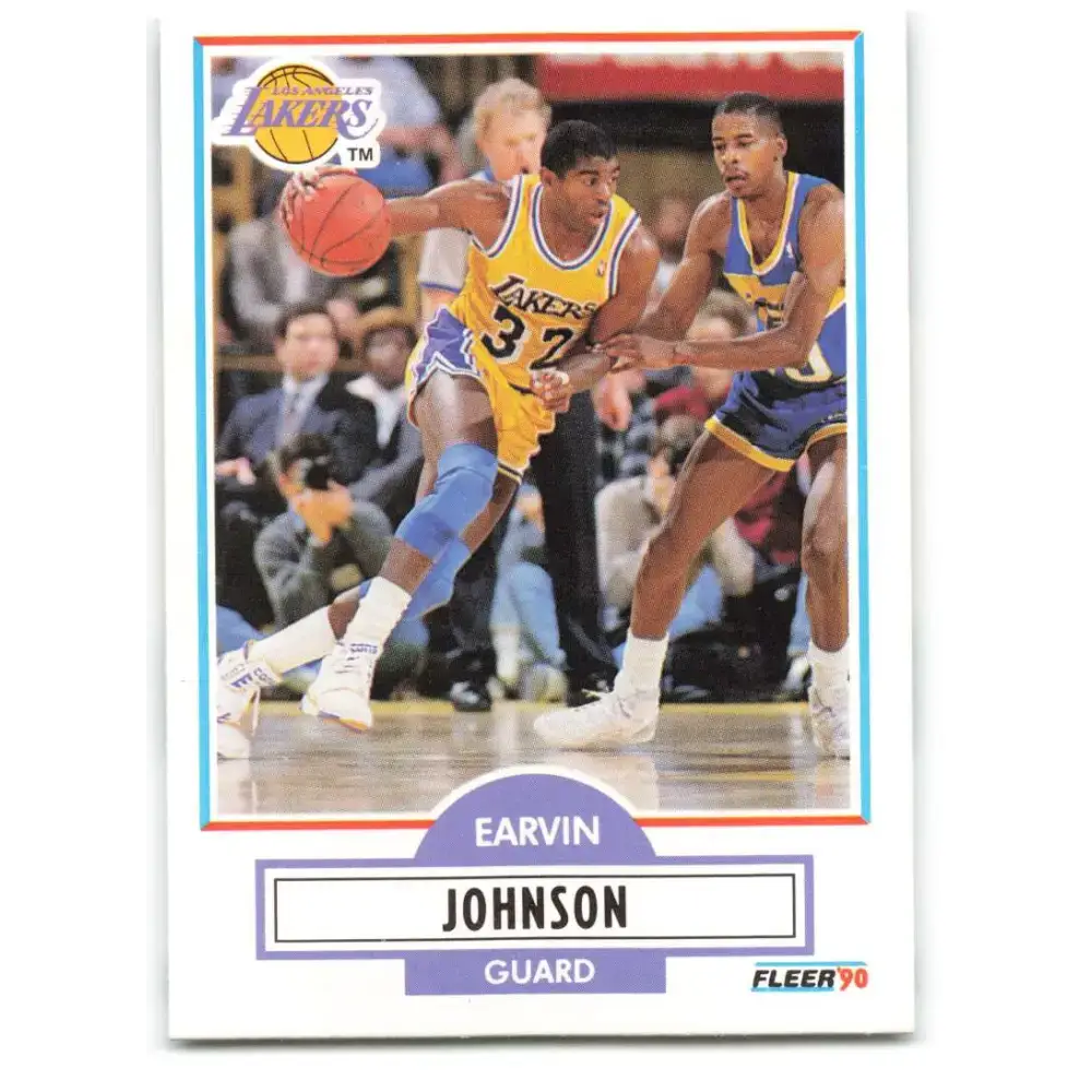 1990-91 Fleer #93 Magic Johnson EX Excellent Los Angeles Lakers Basketball Card - Basketball Card Single