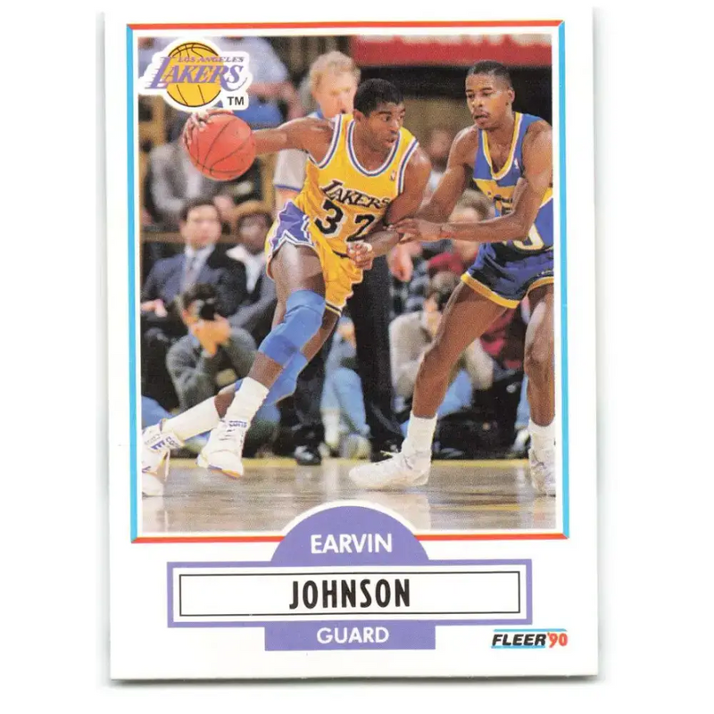 1990-91 Fleer #93 Magic Johnson EX Excellent Los Angeles Lakers Basketball Card - Basketball Card Single