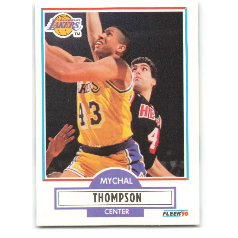 1990-91 Fleer #95 Mychal Thompson EX Excellent Los Angeles Lakers Basketball Card - Basketball Card Single