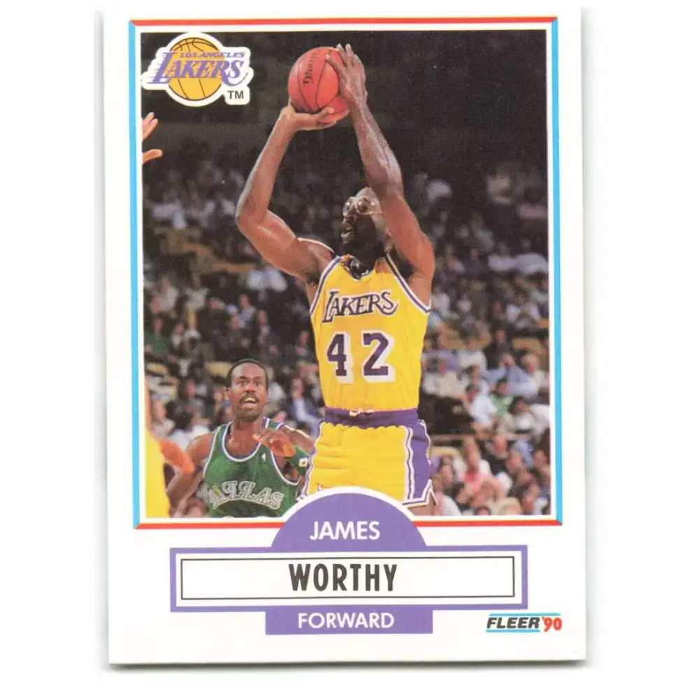 1990-91 Fleer #97 James Worthy EX Excellent Los Angeles Lakers Basketball Card