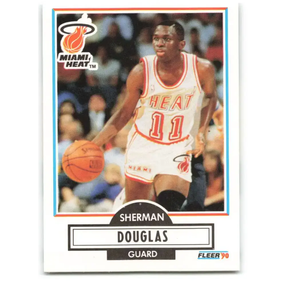 1990-91 Fleer #98 Sherman Douglas EX Excellent RC Rookie Miami Heat Basketball Card - Basketball Card Single