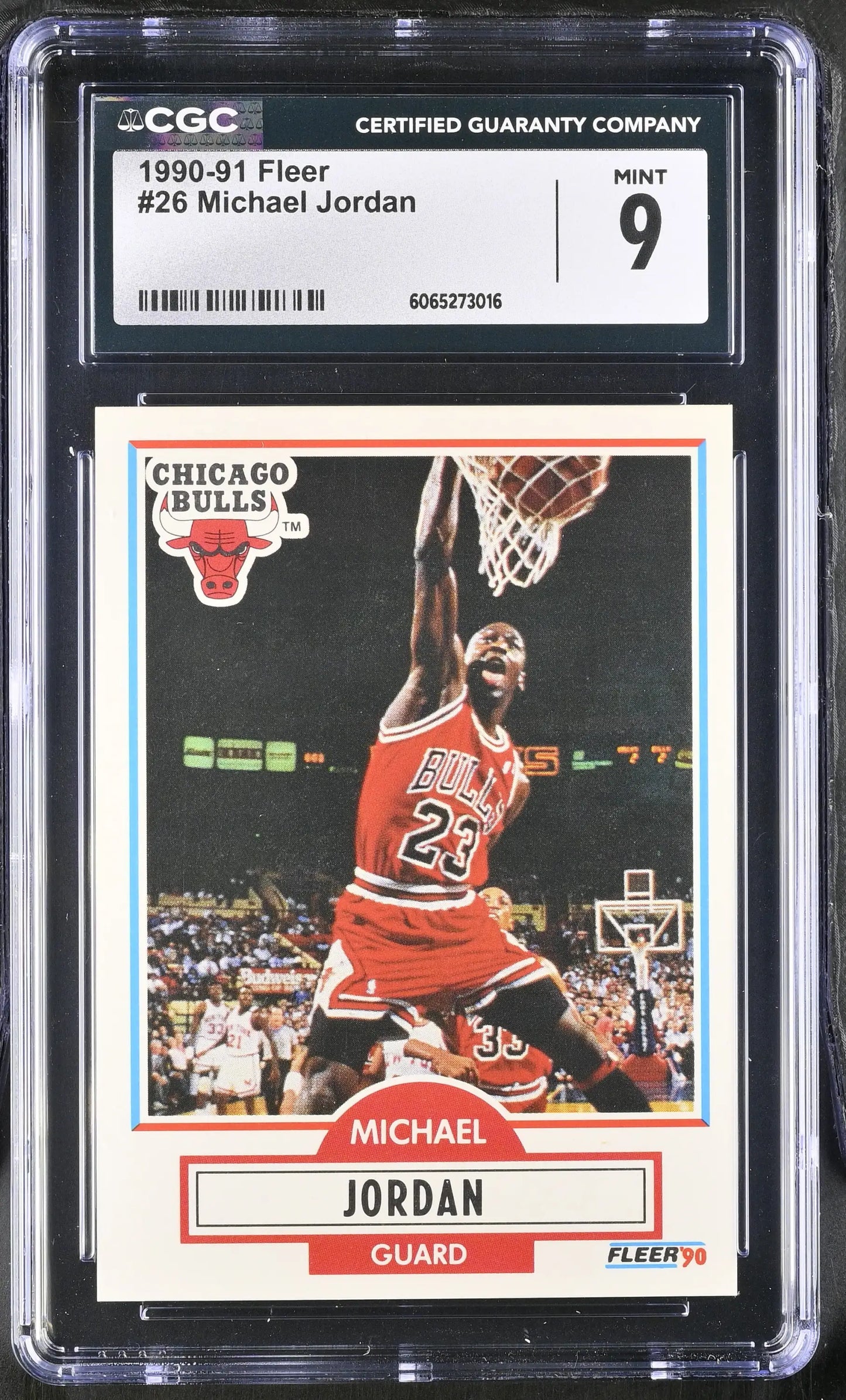 1990-91 Fleer Basketball #26 Michael Jordan CGC 9 Mint No Black Line Variant - Sports Cards - Basketball Single