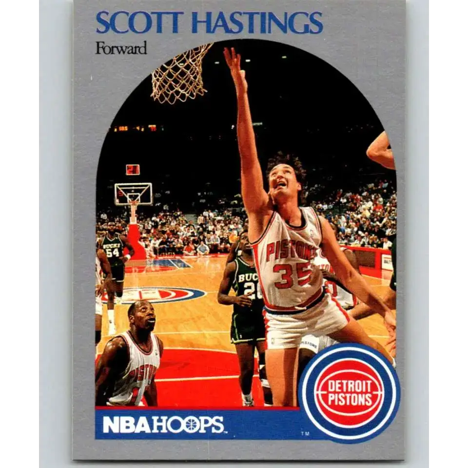 1990-91 Hoops #105 Scott Hastings NM-MT Detroit Pistons Basketball Card - Basketball Card Single