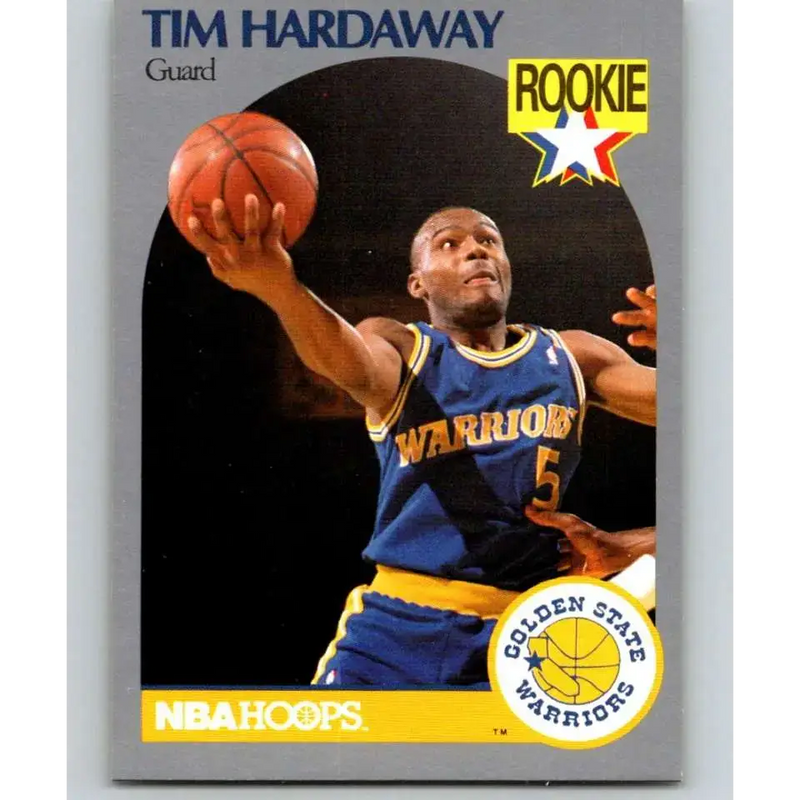 1990-91 Hoops #113 Tim Hardaway NM-MT RC Rookie Golden State Warriors Basketball Card - Basketball Card Single